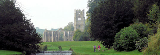 Fountains Abbey from the grounds