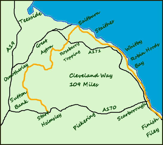 Cleveland Way map