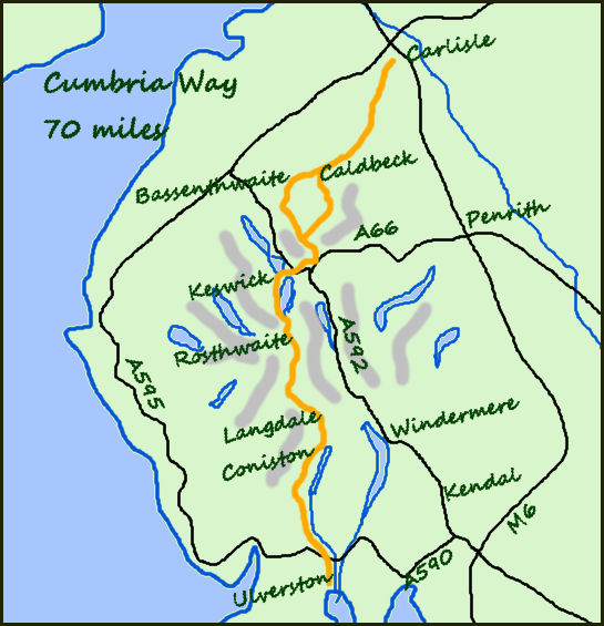 Cumbria Way map