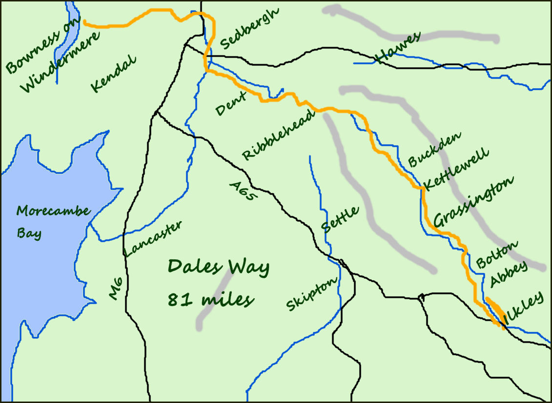 Dales Way map