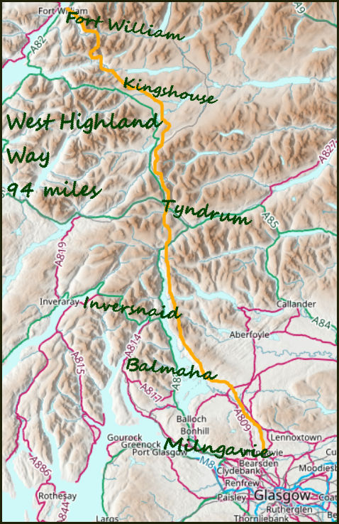 West Highland Way map